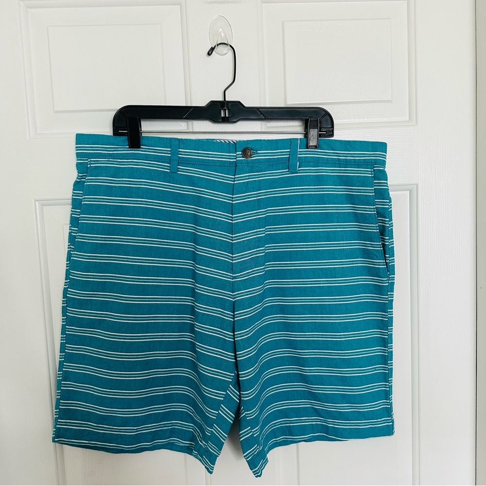 Banana Republic Teal‎ White Stripe Deck Shorts Size 38 Preppy Shorts Vacation